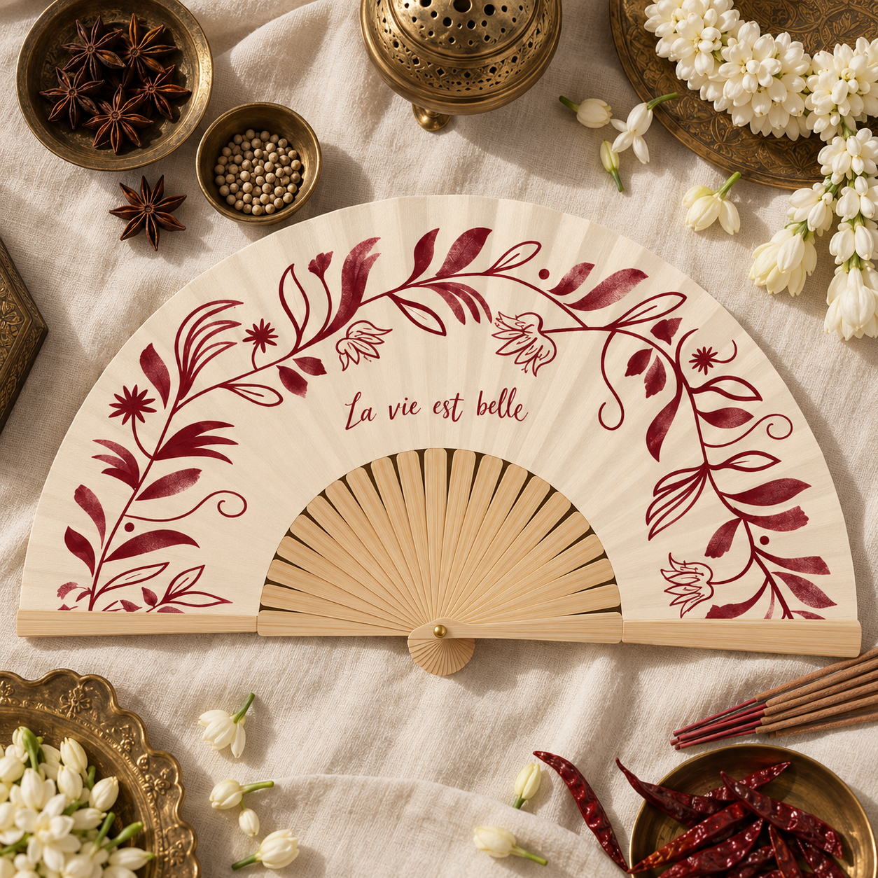 La Vie custom hand fan
