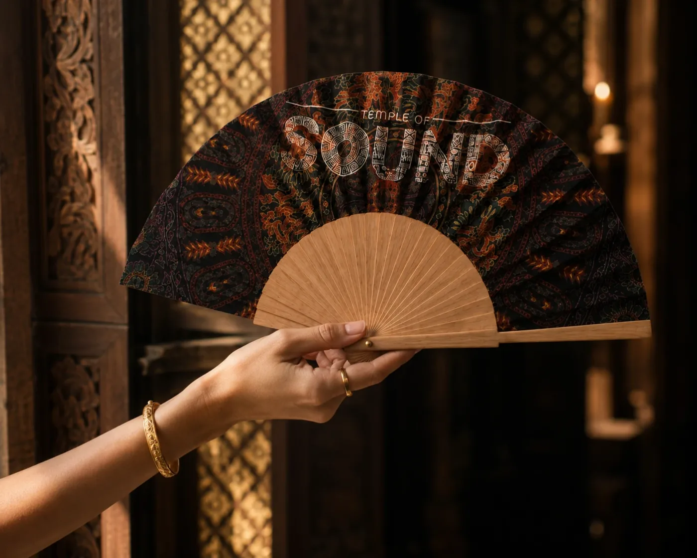 Midnight Forest custom hand fan by VEYOO